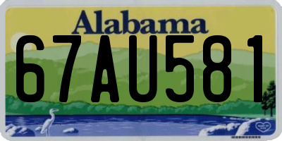 AL license plate 67AU581