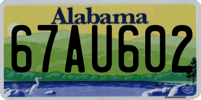 AL license plate 67AU602