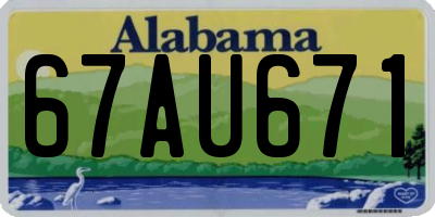 AL license plate 67AU671