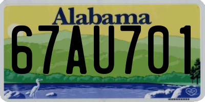 AL license plate 67AU701