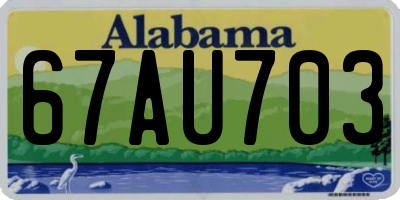 AL license plate 67AU703