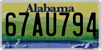 AL license plate 67AU794