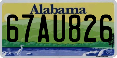 AL license plate 67AU826