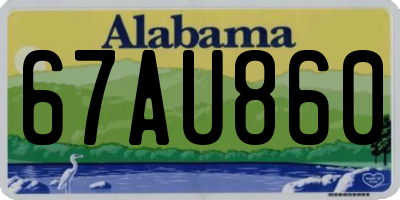 AL license plate 67AU860