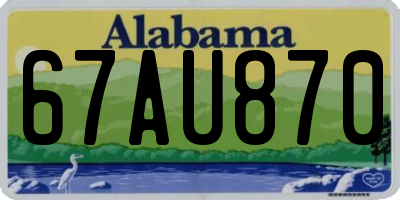 AL license plate 67AU870