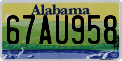 AL license plate 67AU958