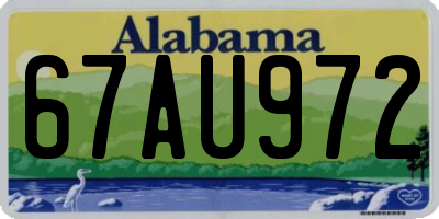 AL license plate 67AU972