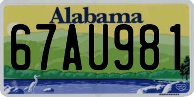 AL license plate 67AU981