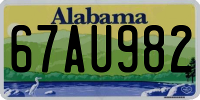 AL license plate 67AU982
