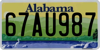 AL license plate 67AU987