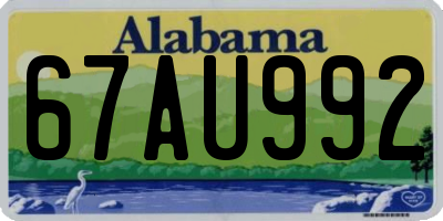 AL license plate 67AU992