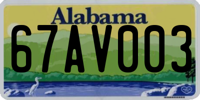 AL license plate 67AV003