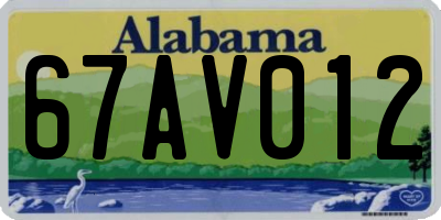 AL license plate 67AV012