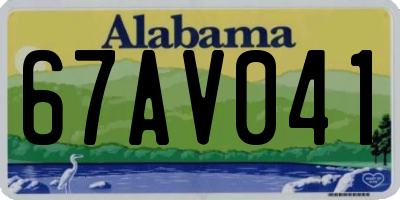 AL license plate 67AV041