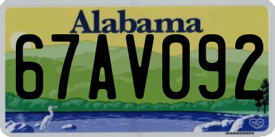 AL license plate 67AV092