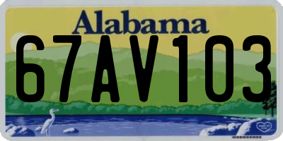 AL license plate 67AV103
