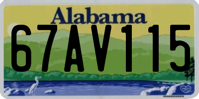 AL license plate 67AV115
