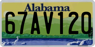 AL license plate 67AV120