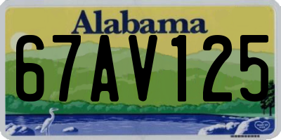AL license plate 67AV125