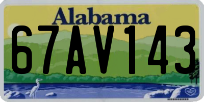 AL license plate 67AV143