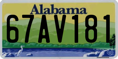 AL license plate 67AV181