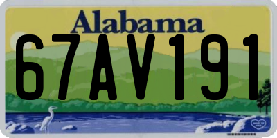 AL license plate 67AV191