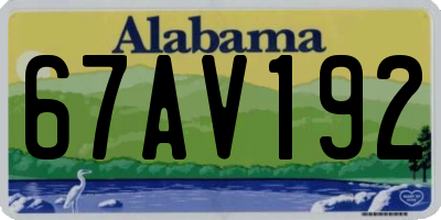AL license plate 67AV192