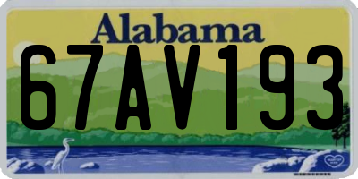 AL license plate 67AV193