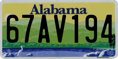 AL license plate 67AV194