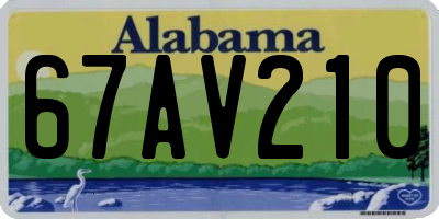 AL license plate 67AV210