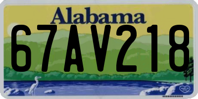AL license plate 67AV218