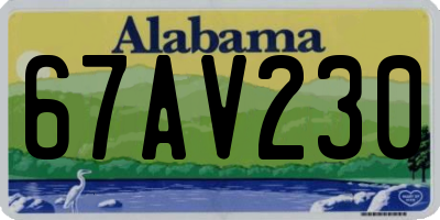 AL license plate 67AV230