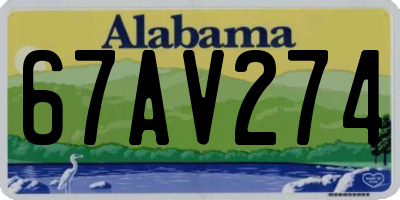 AL license plate 67AV274