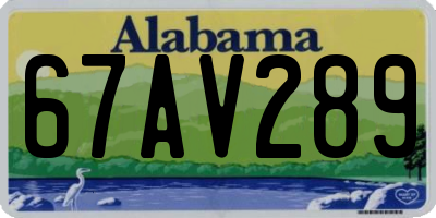 AL license plate 67AV289