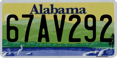 AL license plate 67AV292