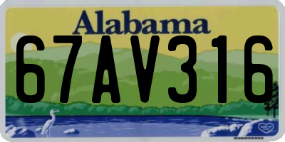 AL license plate 67AV316