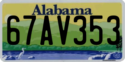 AL license plate 67AV353