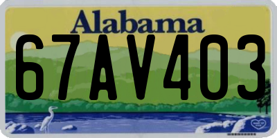 AL license plate 67AV403
