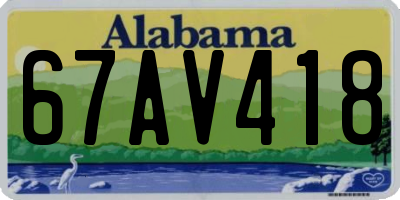 AL license plate 67AV418