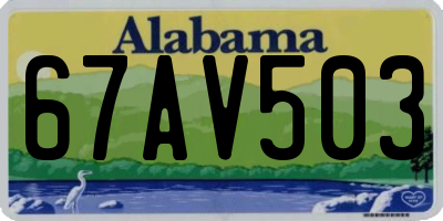 AL license plate 67AV503
