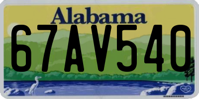 AL license plate 67AV540