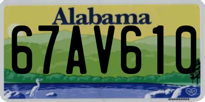 AL license plate 67AV610