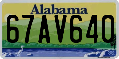 AL license plate 67AV640