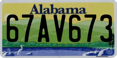 AL license plate 67AV673