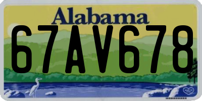 AL license plate 67AV678