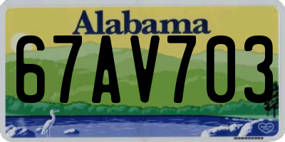 AL license plate 67AV703