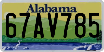 AL license plate 67AV785
