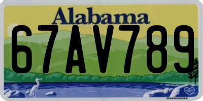 AL license plate 67AV789