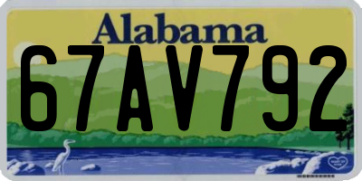 AL license plate 67AV792
