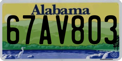 AL license plate 67AV803